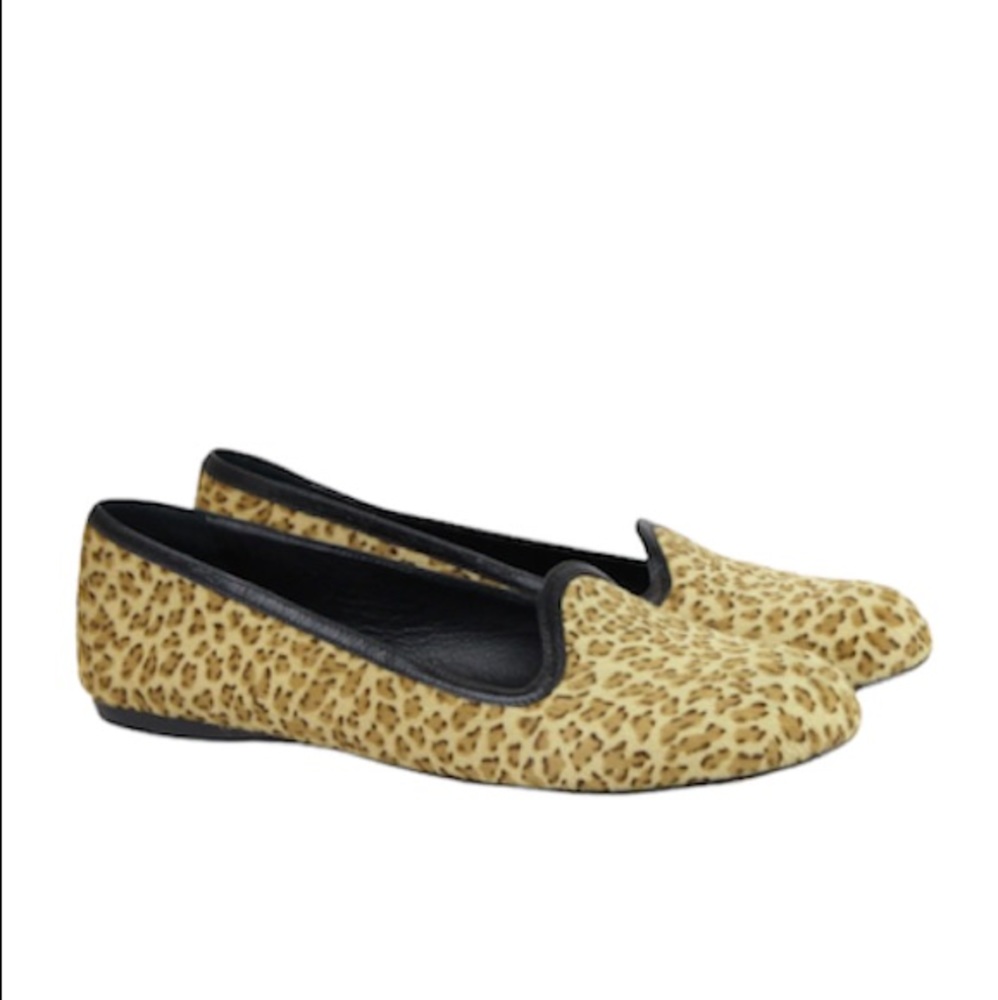 BOTTEGA VENETA WOMEN'S LEATHER / PONY HAIR CHEETAH PRINT FLATS Size 39 $725